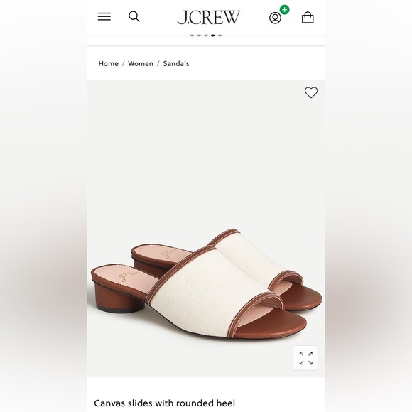 J. Crew Canvas Slides with Rounded Heel Size 9 - Picture 2 of 3